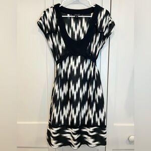 VOLCOM 👗Women’s Casual Cotton Midi Tie Back  Dress Blk/Wt Sz(L)(Buy Now Only)